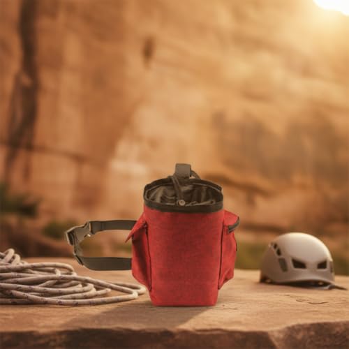 Bolsa de magnesio portátil para escalada con bolsillo de cremallera y correa de cintura 7