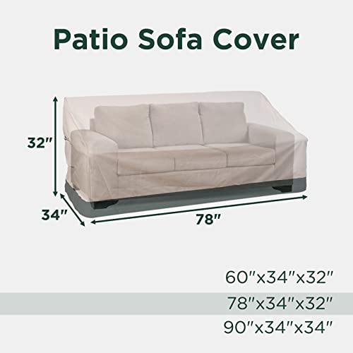 Forvio Outdoor Sofa Cover, 100% Waterproof 600D Heavy Duty Patio Couch Cover For 2-3 Seater With Uv Protection And Rip Resistance, 78" W X 34" D X 32" H #TOP1