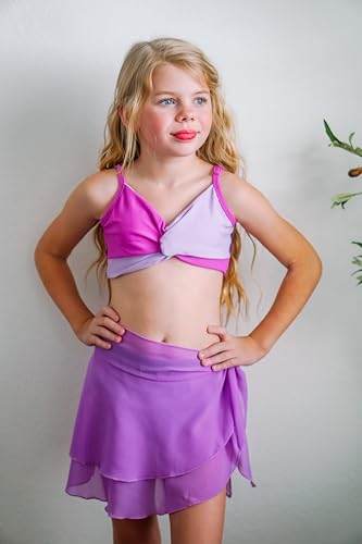 HIHA Girls Swimsuit 3 Piece Bikini with Cover Up Skirts Size 6-122