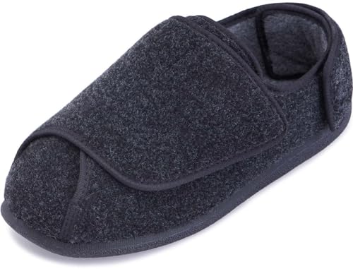 Cosyfeet Ernest - Charcoal - 13-3H - Extra Wide Men's Slippers