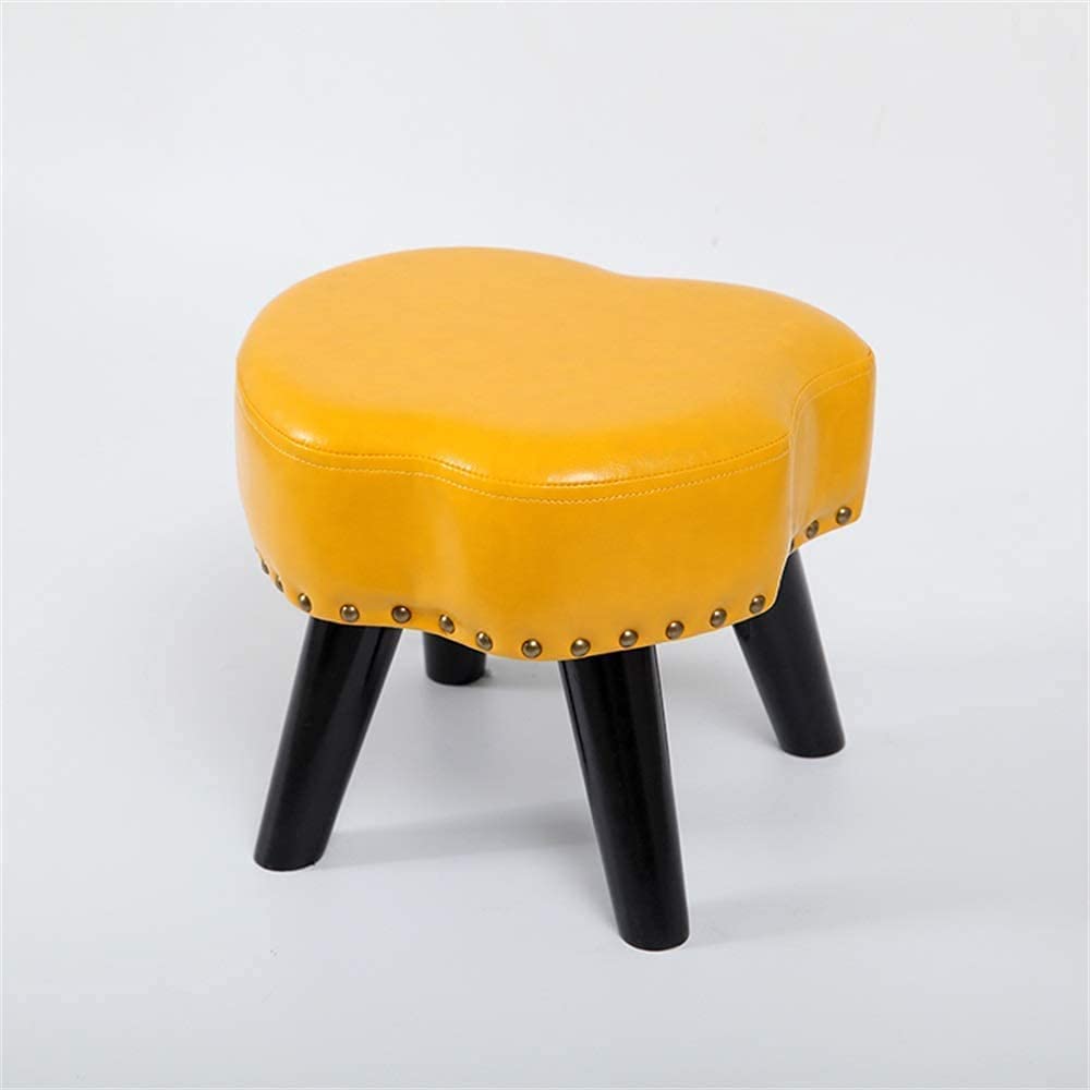 Repose-pieds ottoman en similicuir vert foncé avec pieds en bois massif pour salon
