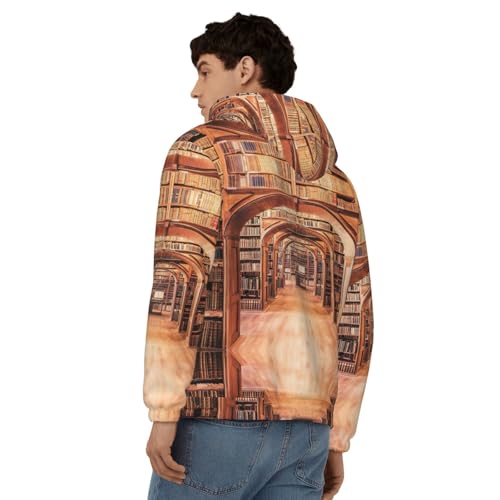 Sweatshirts décontractés à motif bibliothèque avec col à capuche - 3