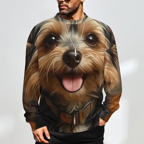 狗12 Crewneck Sweater Men Funny Crew Neck Sweater Long Sleeve Casual Lightweight Pullover2