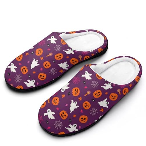 Womens Clog Slippers Comfy Bedroom Slip-On Shoes Ladies Halloween Slippers Warm Cotton House Slippers Indoor Outdoor