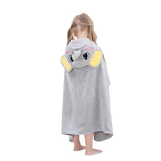 ZumZup Toalla de bebé con capucha para niños, toalla de playa o baño con capucha, poncho para niños, bata de baño para niñas y niños, muy suave, forro polar coral, muy absorbente, secado rápido, 70 x