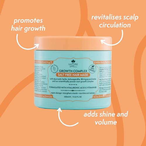 Nature Spell Growth Complex Shampoo and Conditioner, Hair Growth Oil and Hair Mask Set – Pack Of 4 Haircare Set– Salt & Sulphate Free Hair Shampoo and Conditioner– 300ml x2 400ml x1 100ml x1 - Image 5