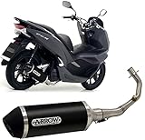 Made in Italy arrow tubo de escape completo nocat homologado urban aluminio negro fondo inox negro compatible con honda pcx 125 2012 2013 2014 2015 2016 mototopgun 53519ann + 53066mi