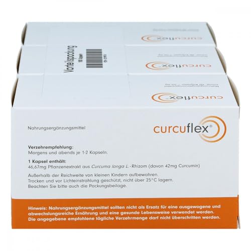 Curcuflex Curcuma-Extrakt Weichkapseln mit hochbioverfügbarem Mizellen-Curcumin, 180 Kapseln