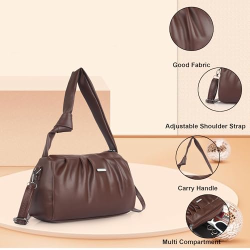 Image of Synthetic Leather Casual Top Handle Handheld Crossbody Travel Side Sling Bag For Women