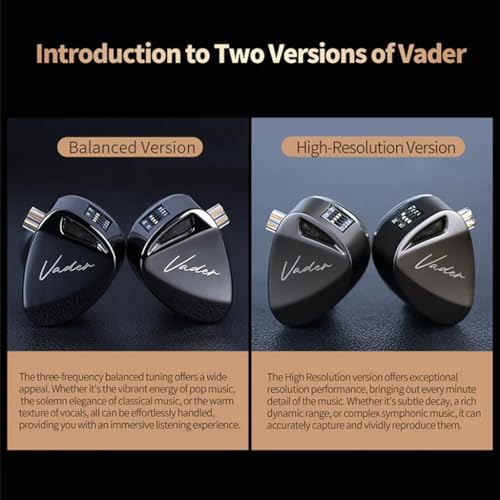 Image of KZ Vader in Ear Monitor Earphone with Super-Linear 8mm Triple Dynamic Drivers & 4 Level Switch Wired IEM, 0.75mm 2Pin Connector Silver-Plated Cable, 3.5mm Jack (Balanced (Without Mic))