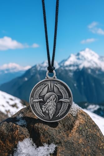 Magic Human American Eagles and Howling Wolf Necklace - Wild Spirit and Moon Medallion - Protection Powers Amulet - Vintage Finish Stainless Steel Jewelry - Cool Animal Totem Adjustable Cord Choker3