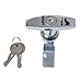 XIBEIKE Silver Safe Garage Door Opener T Handle Lock with 2 Keys for Toolbox Cabinet