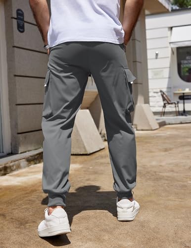 COOFANDY Men's Cargo Joggers Drawstring Jogger Cargo Pants Fashion Tapered Pants with Multi Pockets3