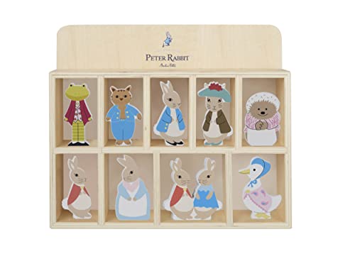 Peter Rabbit Baby Gifts - Wooden Beatrix Potter Characters and Display Shelf - Peter Rabbit Nursery, First Birthday Gifts for Girls Boys - Official Licensed Peter Rabbit Gifts by Orange Tree Toys