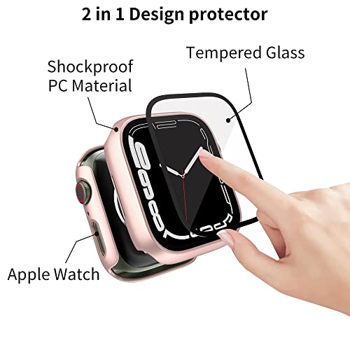 Pkmh [16 Pack] Hard Pc Case With Screen Protector Compatible For Apple Watch Series 7/8 41Mm, Full Edge All Around Protective Bumper Anti-Scratch Frame Cover For Iwatch Smartwatch Accessories #TOP4
