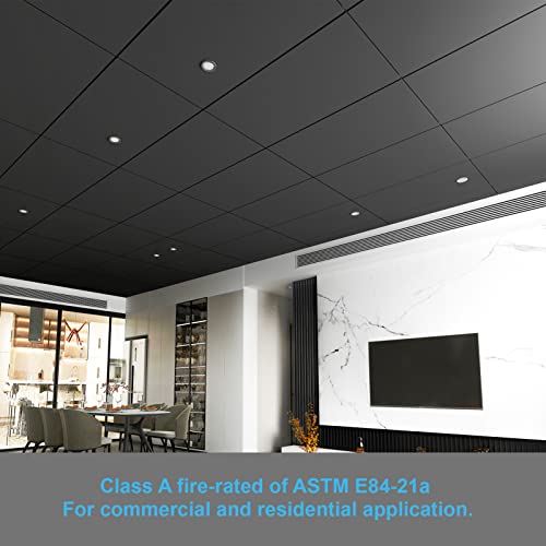 Image of Art3d 10-Pack Smooth Drop Ceiling Tiles, No Sag and Breakage, Black