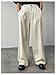 SHENHE Men's Pleated Low Waist Wide Leg Suit Pants Casual Dress Wide Leg Loose Long Pants with Pocket Cream Beige Medium