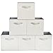 Squared Home Solutions Fabric Storage Cube Bins, Cream Gray  (Set of 6)