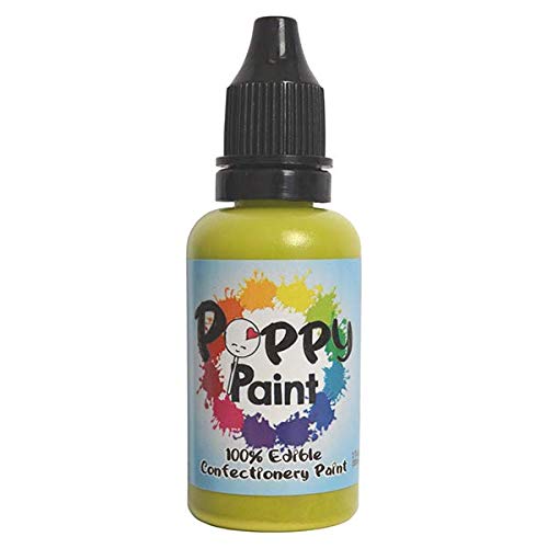 Avocado Edible Poppy Paint, Fast Drying Poppy Paint for Cake Pops, Cookies, Chocolates – Premium Quality Poppy Paint to be used on Glaze Icing, Fondant, Wafer Paper, Candy 30ml