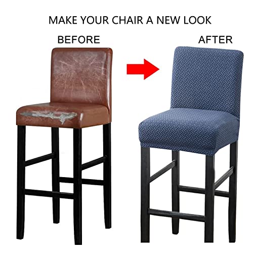 Housse de chaise extensible en jacquard vert pour protéger vos repas de famille - 4