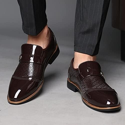 HINDOLA Men's Oxford Dress Shoes Slip-On Leather Business Shoes Casual Commuting Anti-Slip Breathable Classic Shoes3