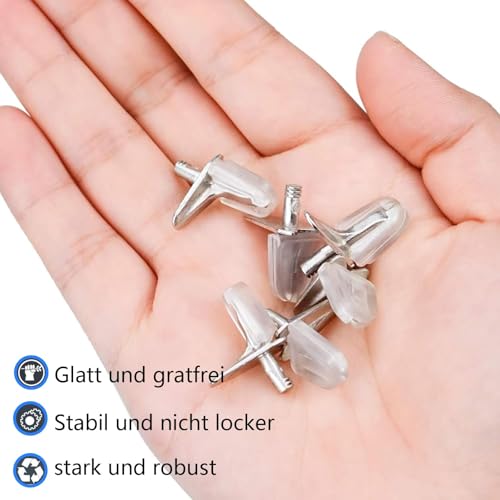 GIONAT Pack of 50 Invisible Shelf Brackets, Sturdy 3 mm Floor Supports with Steel Pins - Image 4