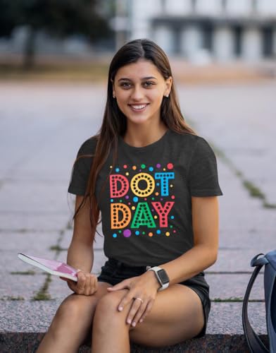 Happy Dot Day Tshirt Women Funny Dot Shirts Retro Inspire Teacher Outfits Cute Positive Tops2