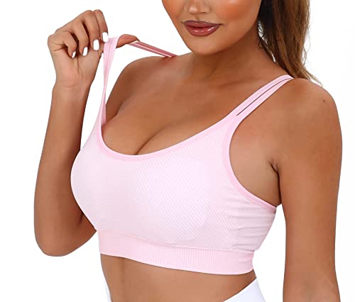 Akamc Strappy Sports Bra For Women, Sexy Crisscross Back Medium Support Yoga Bra With Removable Cups,Style-W2201-Color02,Medium #TOP1