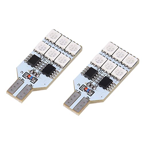 GOTOTOP Kit 2 Lampadine LED RGB Per Interni Auto Con Telecomando - T10 168 194 2825, Luci Multicolore Per Plafoniera E Mappa, Facili Da Installare, Alta Luminosità