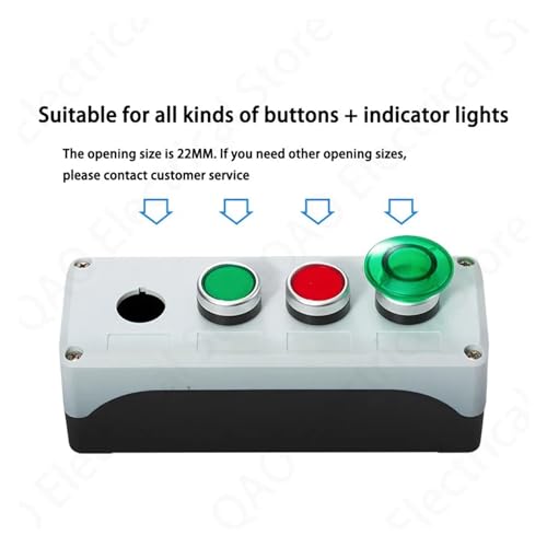 Boîte à boutons étanche 22mm 1 trou en plastique pour commande industrielle - 4