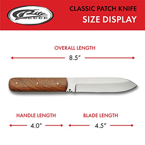SZCO Full Tang Hunting Knife 8 Inch - Classic Patch Camping Knife with Burlwood Handle, Stainless Steel Blade & Sheath - Brown Pocket Knife for Hunting, Cutting & Outdoor uses - Knives for Men - Image 4