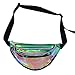 Dolores Women's PVC Hologram Fanny Pack Belt Waist Bum Bag Laser Travel Beach Purse, Iridescence Small