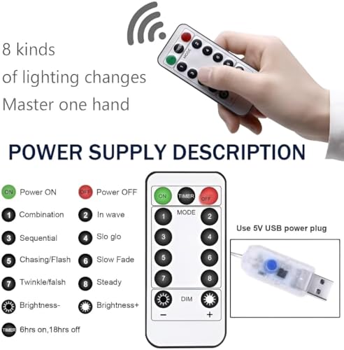 Image of LED Rose Flower String Lights with Remote Control & USB Plug, Decorative Vine Fairy Lights for Wall Decor, Bedroom, Wedding, Party, Home Decoration Lighting