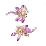 Vintage Dragonfly Shape Hair Clips, 2 Pcs Decorative Hair Clips French Pearl Barrettes, Wedding Hair
