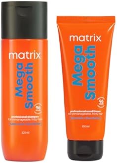 Matrix Mega Smooth Shampoo and Conditioner Combo with Shea Butter |Max Smoothness for 4 Days | Used by 1 Lakh Hairstylists* | For All Hair Types | Paraben Free