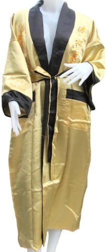 Authentic Thai Kimono- Large Dragon Design- Gold Color