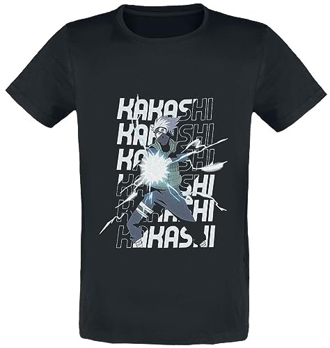 T-Shirt Naruto Kakashi Difuzed Shippuden XL Vêtement Manga Homme Noir