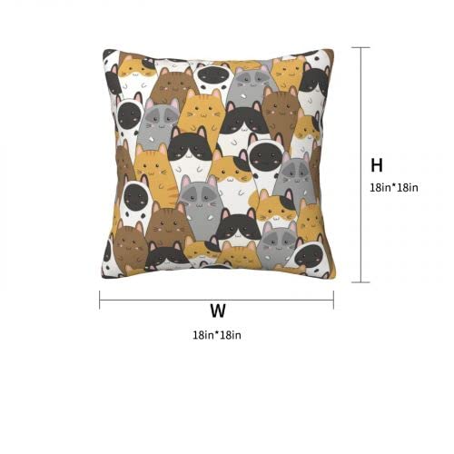 Cute Cat Throw Pillow Covers 18X18 Pillowcase Farmhouse Pillow Case Square Cushion For Living Room Couch Sofa Bed Home Outdoor Indoor Decorative Set Of 2… #TOP6