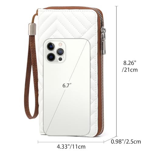 GOIACII Womens Wallet RFID Blocking Leather Large Capacity Long Purse Card Clutch Wristlet3