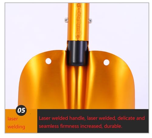 Pelle à neige amovible en aluminium, pelles à neige portables for voiture avec poignée en T, pelle à neige portable, petite et compacte pelle d'urgence for le camping sur neige, le ski, couleur or/392 – vue 6