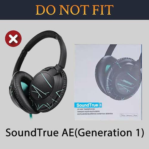 Almohadillas para auriculares SOULWIT de reemplazo para Bose SoundTrue Around-Ear II (Sound True AE2), cojines con cuero proteico suave y espuma de alta densidad - Negro (rejillas azules) miniatura 3
