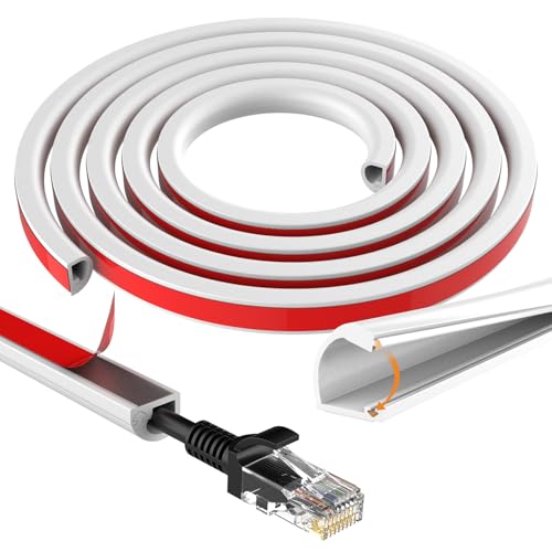 39 Silicone TV Cord Hider for Wall Mounted TV Self-Adhesive Wire Hiders for TV on Wall Wire Concealer for Cords Hide Cables Cable Covers White Raceway Cable Management Electric Wire Channels 1m