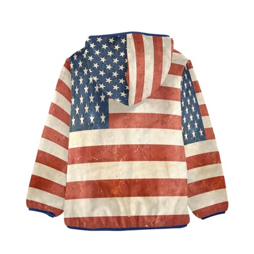 American Flag Vintage Toddler Jackets for Boys Winter Outerwear Kids 3T-10T2