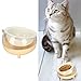 AYNEFY Tilted Pet Bowl, Cat Bowl Raised Dishwasher Microwave 4 Feet Base with Stand for Indoor for Food (Yellow)