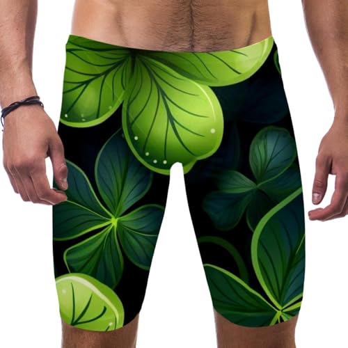 St Patrick's Day Swimsuit for Men & Boys,Competition Lap Swim Suit, Square Leg Endurance Training Multicoloured