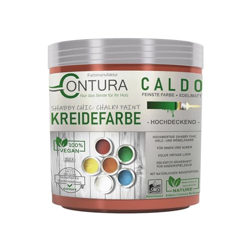 Contura BeGreen 250ml. Kreidefarbe Shabby Chic Möbellack Lack Möbel Farbe Holzlack Natur (16 Indien Rot)
