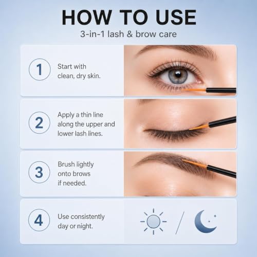 Image of Lash Serum for Eyelash Growth: Premium Eyelash Growth Serum with Advanced Formula to Boost Longer Fuller and Thicker Lashes and Eyebrows - Gentle & Vegan for Sensitive Eyes
