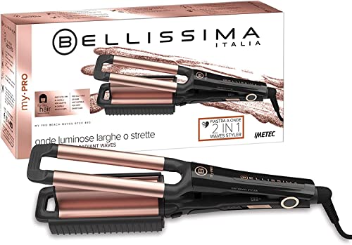 Bellissima Fer à Friser My Pro Beach Waves GT20 400 - Boucles Larges, Serrées, Effet Naturel - Boucleur 3 Têtes Revêtement Céramique, Thermo Control entre 160° et 200°