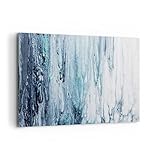 Quadri Moderni Soggiorno Astrazione livido blu Quadro su Tela 120x80cm Stampe da Parete Camera da Letto Cucina 1 pezzo Wall Art Canvas Grandi XXL Decorazione Murale Grafica Immagini AA120x80-4380