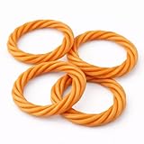 No Rawhide Puppy Teething Rings – Highly Digestible Rawhide Alternative Chews (4 Rings, Pumpkin)